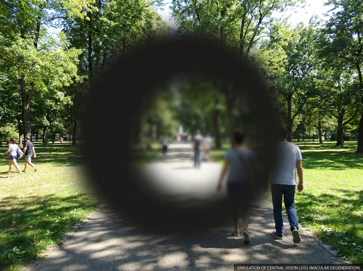 Simulation of central vision loss